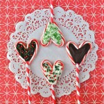 candy cane hearts with chocolate inside hearts