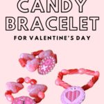 red and pink candy bracelets on pink background