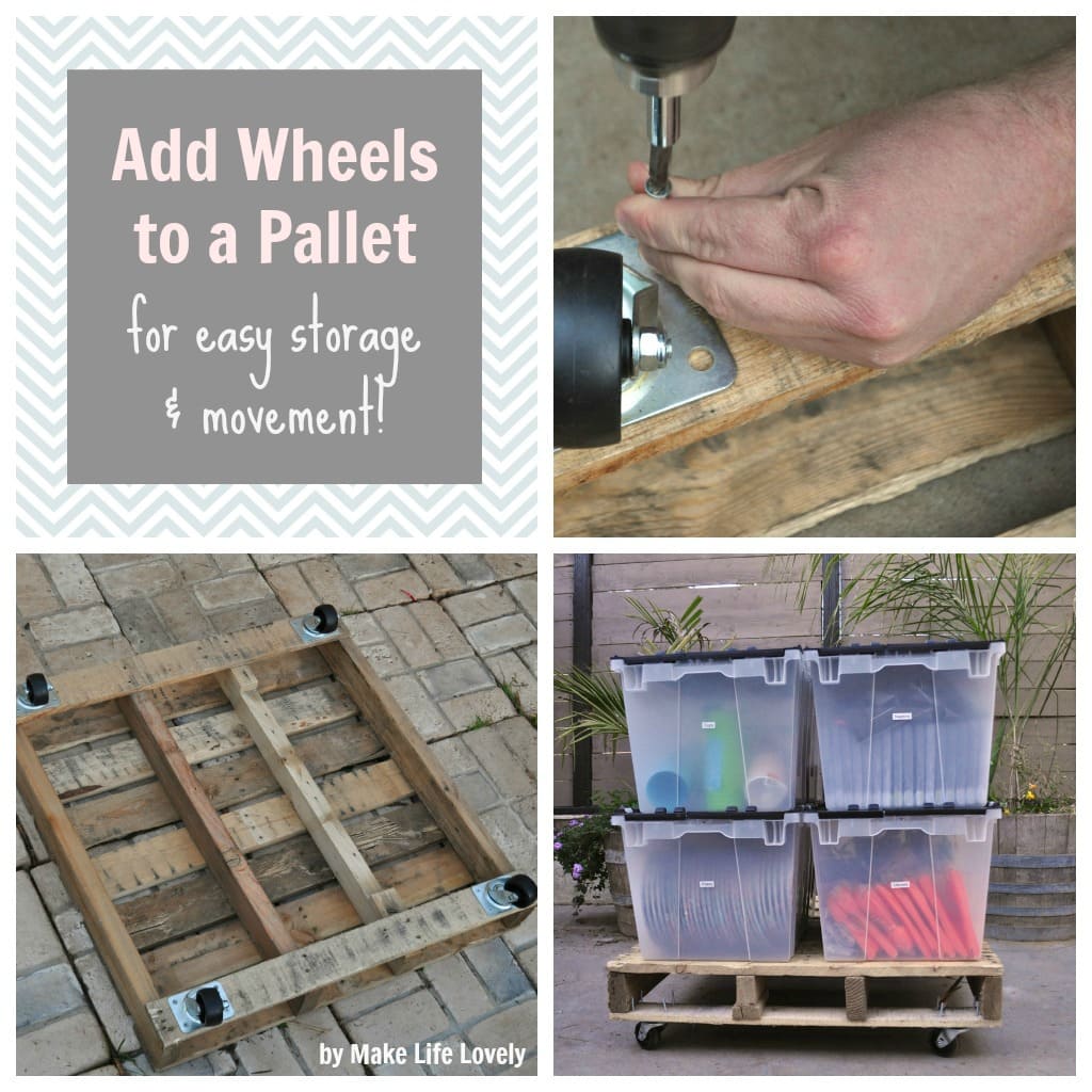 Pallet Storage Cart on Wheels, by Make Life Lovely Make Life Lovely