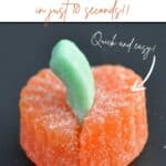 orange slice pumpkin made from candy orange slices and watermelon slice