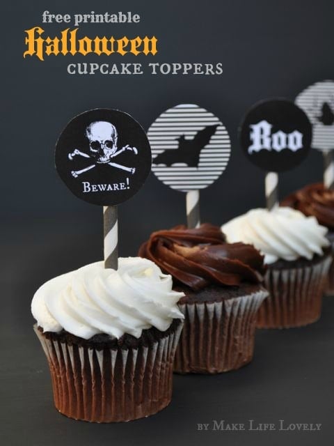 Free Printable Halloween Cupcake Toppers - Make Life Lovely
