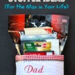 filled Christmas stocking for a man