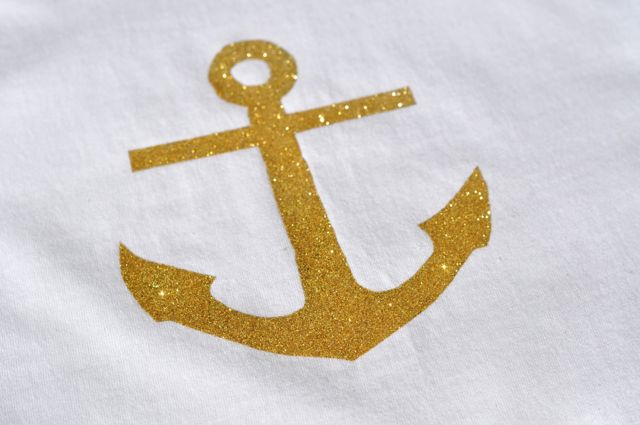 Gold Glitter Anchor Shirt