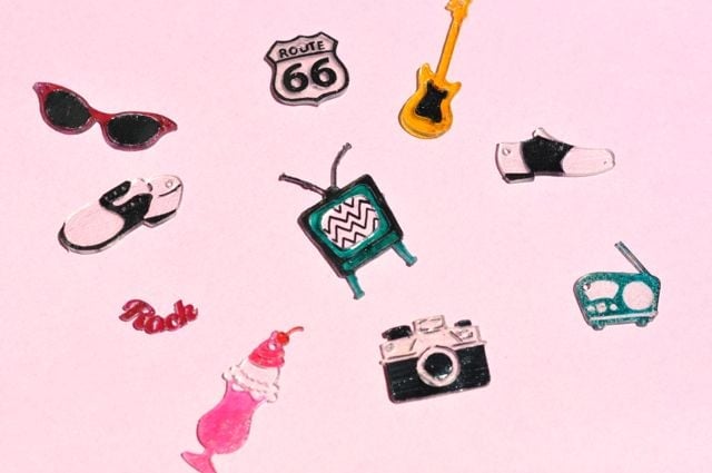 1950's shaped charms for charm bracelet