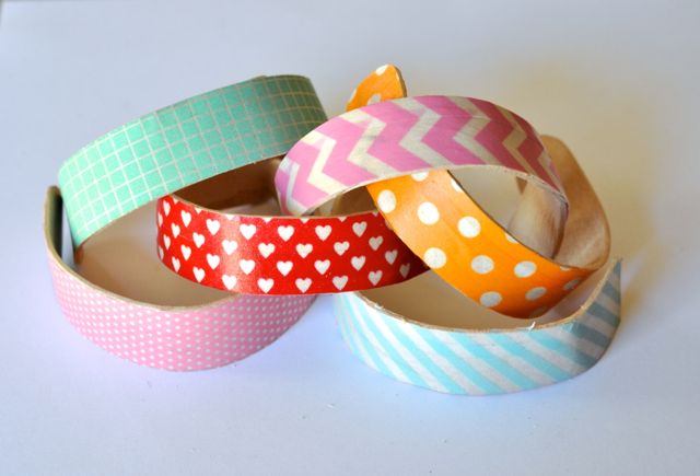 DIY Popsicle Stick Bracelets with Washi Tape