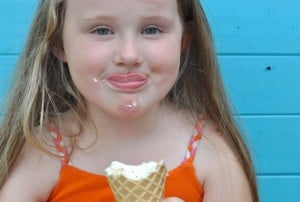 Messy ice cream face