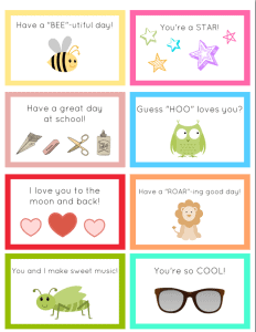 Free Printable Lunch Box Notes