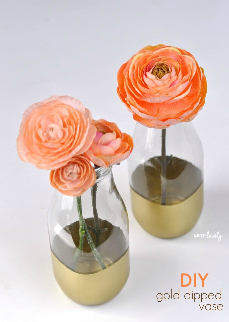 DIY Gold Dipped Vases Giveaway Make Life Lovely DIY Gold Dipped Vase