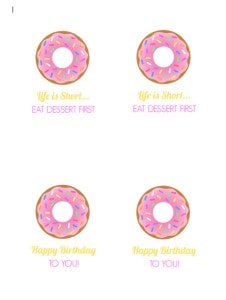 FREE Printable Donut Tags - Make Life Lovely