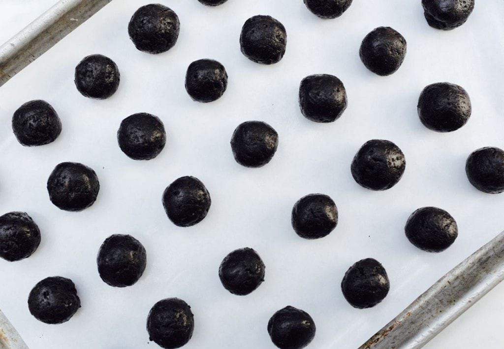 Roll the OREO cookie balls