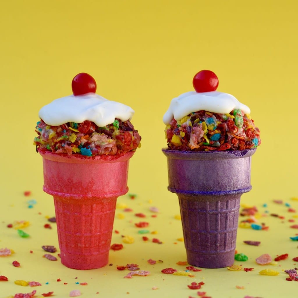 Fruity Pebbles Ice Cream Cone Treats