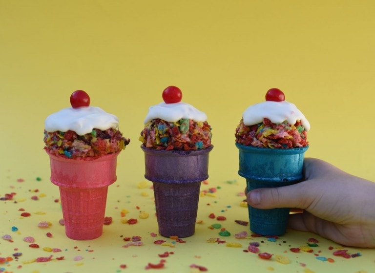 Fruity Pebbles Ice Cream Cone Treats Make Life Lovely