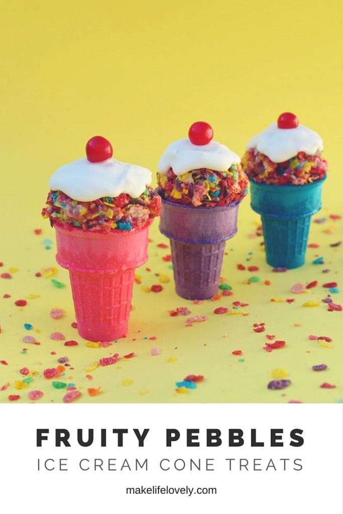 Fruity Pebbles Ice Cream Cone Treats Make Life Lovely