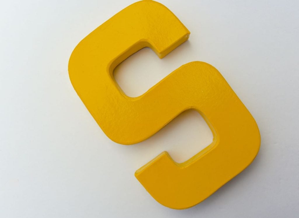 Cardboard letter party decoration