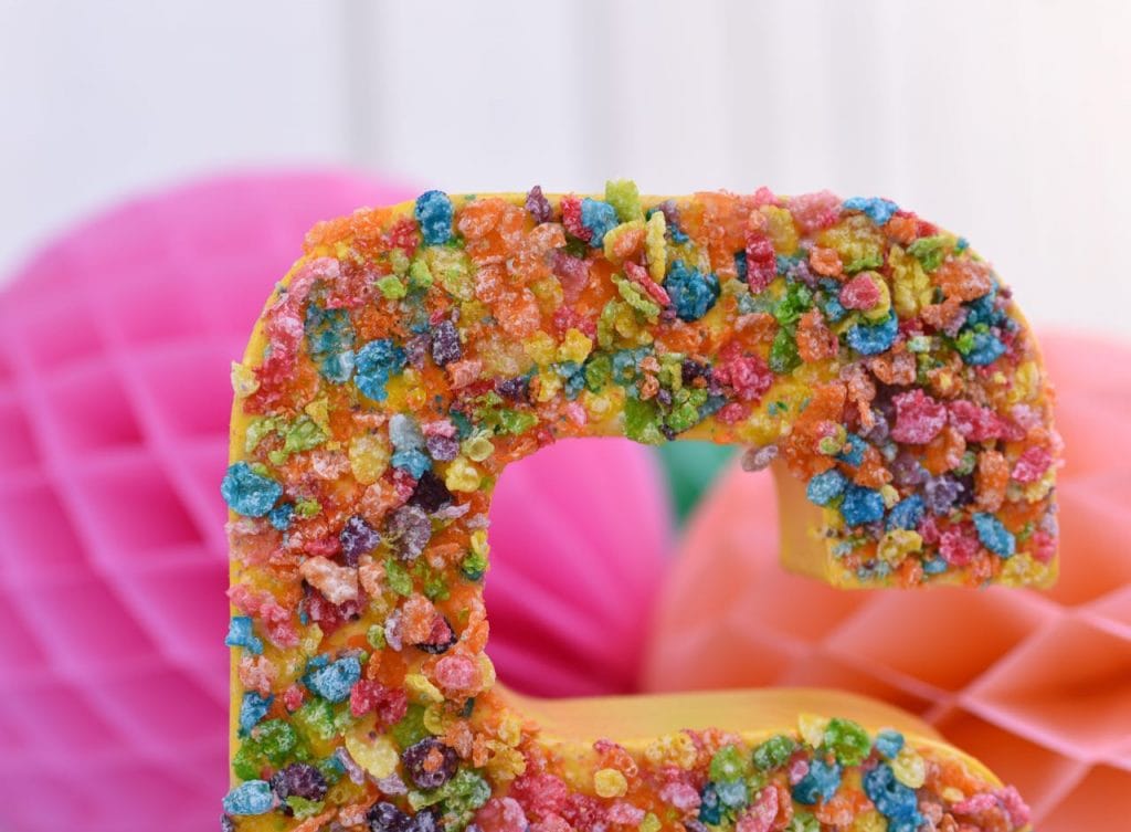 Fruity Pebbles Cardboard Letter Craft