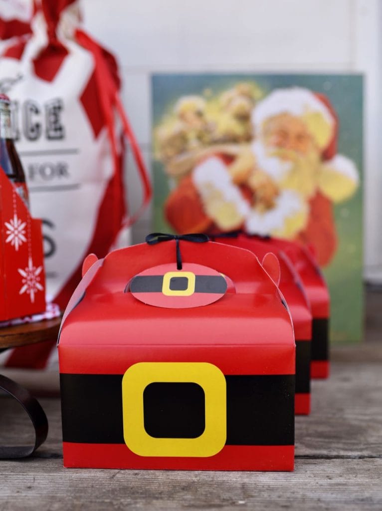 Santa belt treat boxes