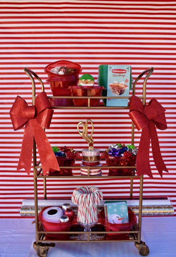 Wrapping Paper Station at a Cookie Exchange Party