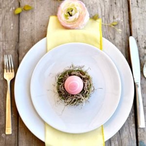 Mini Easter nest place setting and Easter favor
