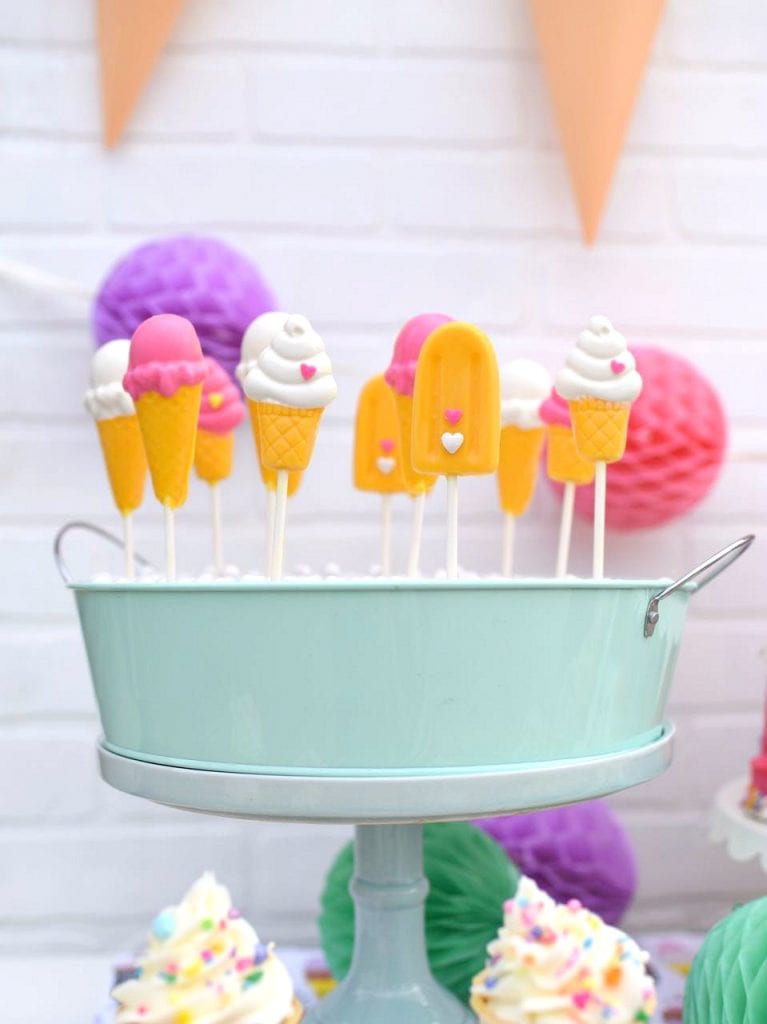 Chocolate ice cream lollipops for an ice cream party2 Make Life Lovely
