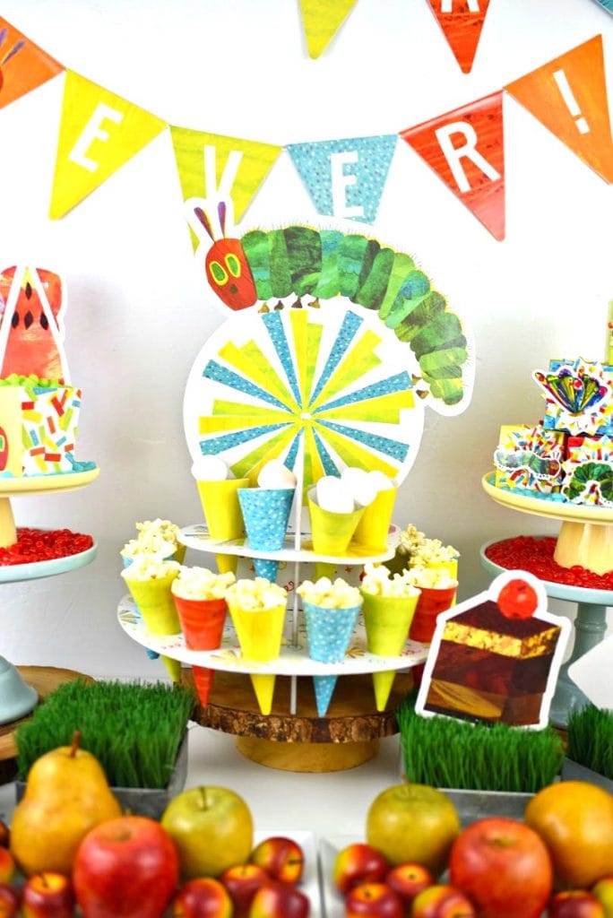 The Very Hungry Caterpillar party ideas with lots of cute kids party details.