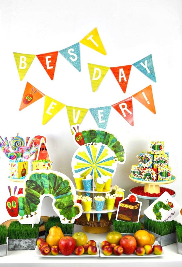 TheVery Hungry Caterpillar party for kids birthday. So cute!