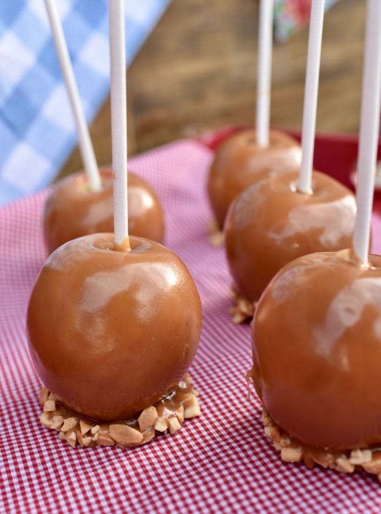 Peanut butter caramel apples at county fair party