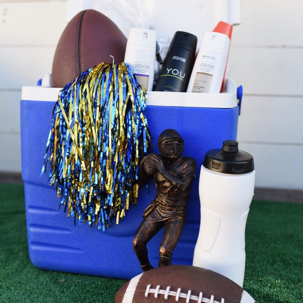 DIY football gift basket for teenage boy Make Life Lovely