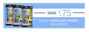 Pilot G2 Pens BTS at Walmart_coupon