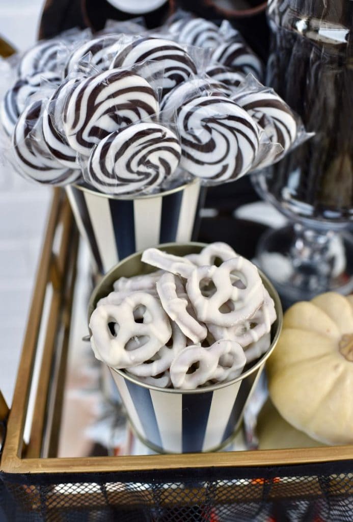 Halloween candy cart at Halloween movie night