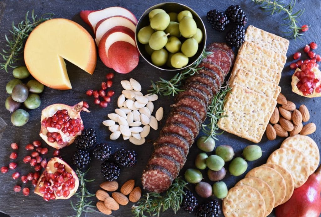 Halloween cheese board at Gothic Halloween Dinner Party