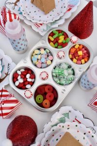 Candy for gingerbread house decorating party