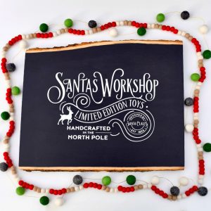 Christmas chalkboard sign with vinyl and Cricut machine