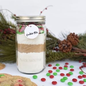 Cookie mix in a jar gift that makes the perfect Christmas present! square