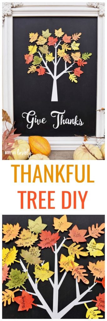 Thankful Tree DIY. Thanksgiving home decor tutorial that is easy to make with the kids, and is a great way to show what you're grateful for this Thanksgiving!