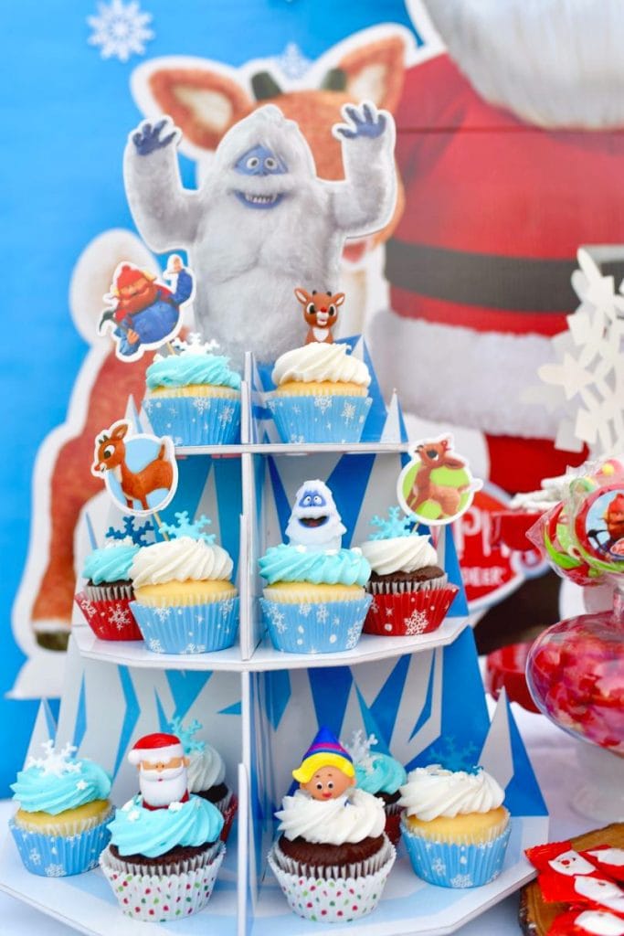 Rudolph the Red-Nosed Reindeer party cupcakes