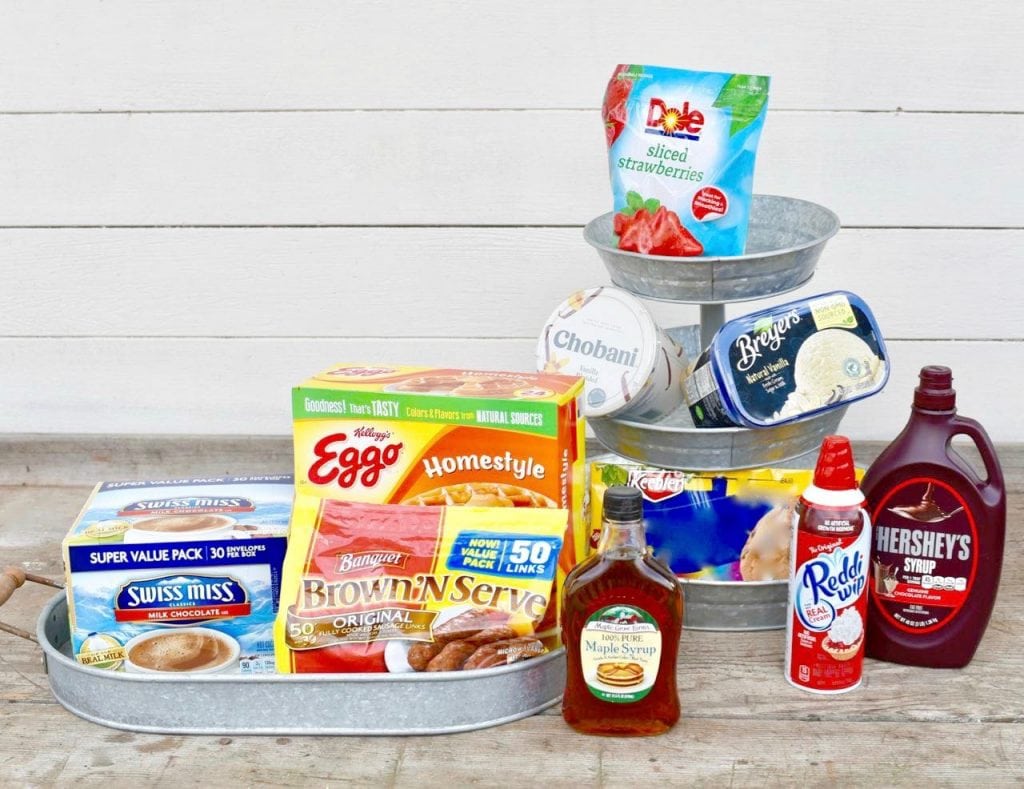 Waffle bar party ingredients