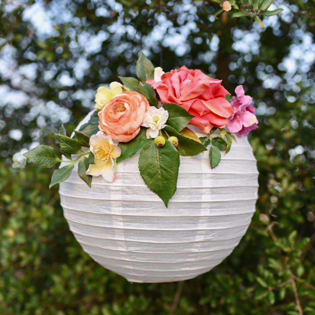 DIY flower paper lanterns. Make these gorgeous paper lanterns with just a few supplies in a few minutes. Perfect for a bridal or baby shower, birthday party, wedding, nursery decor, and more!