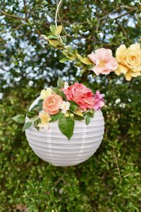 DIY flower paper lanterns. Make these gorgeous paper lanterns with just a few supplies in a few minutes. Perfect for a bridal or baby shower, birthday party, wedding, nursery decor, and more!