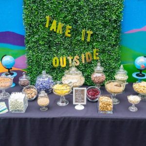 Trail Mix Bar ideas. Learn how to create a delicious trail mix bar, perfect for Earth Day, parties, and more!