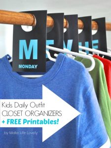 Kids Hanging Closet Organizer + FREE Printables - Make Life Lovely