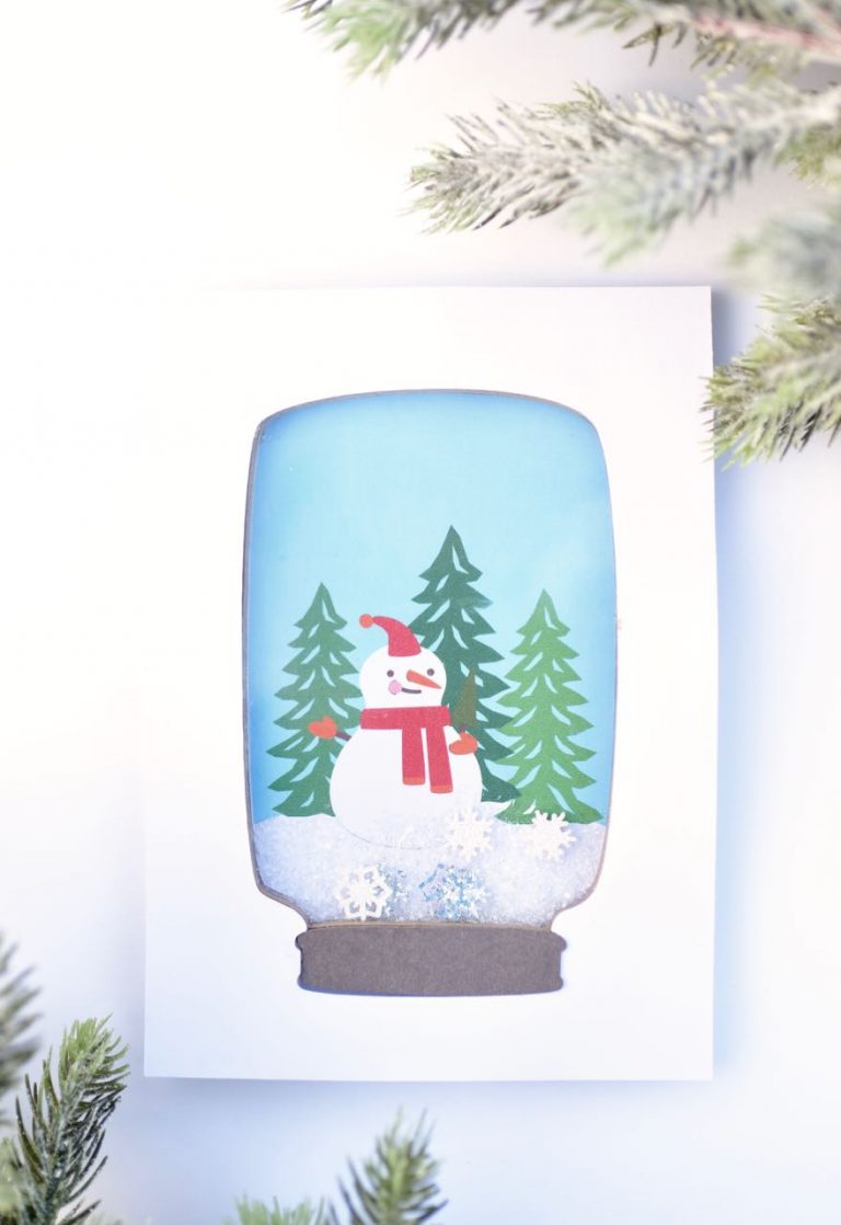 How to make snow globe DIY Christmas cards. Make adorable shaker style