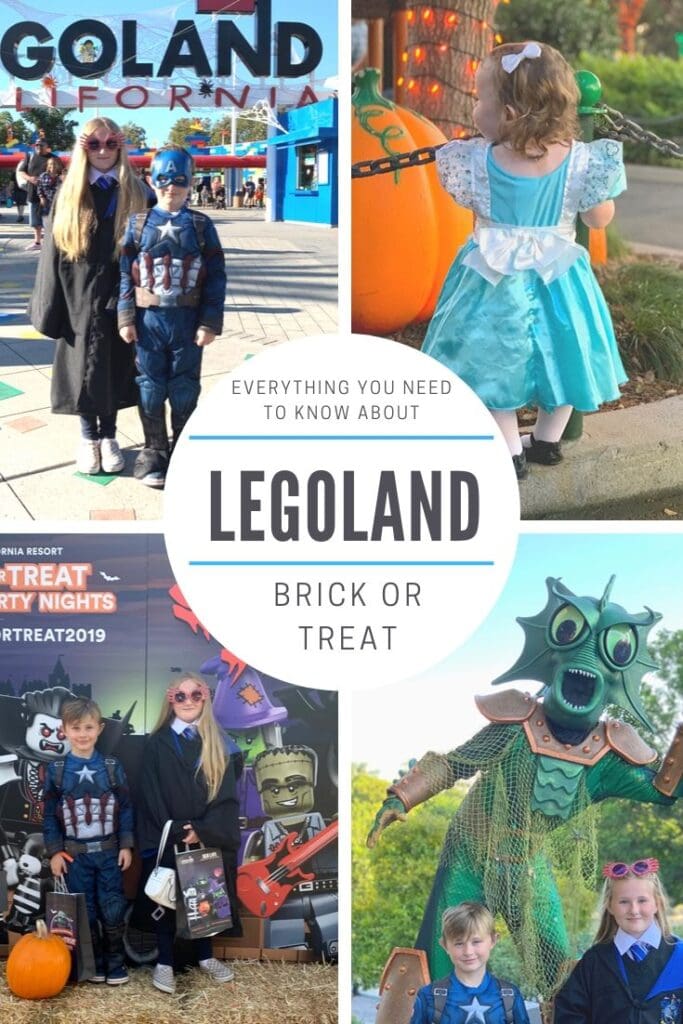 Kids in Halloween costumes at Legoland Brick or Treat