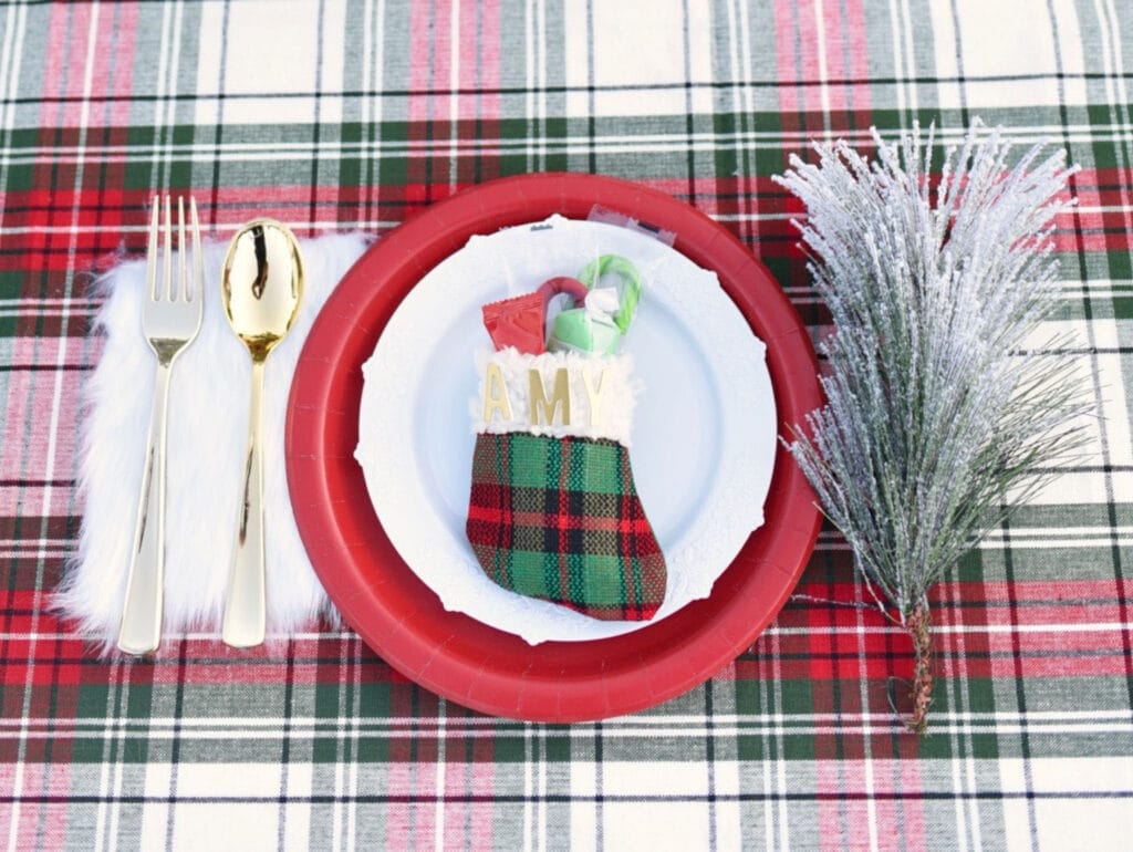 stocking personalized ornament place cards