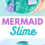 Teal mermaid slime in container