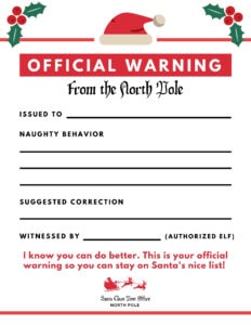 elf on the shelf bad behavior letter