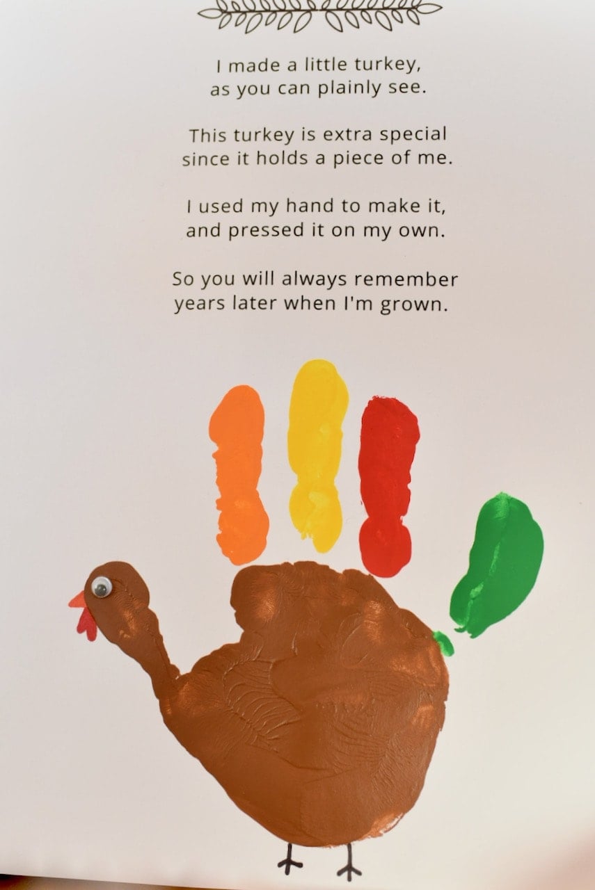 Turkey Handprint Poem For Thanksgiving | Gerald Printable