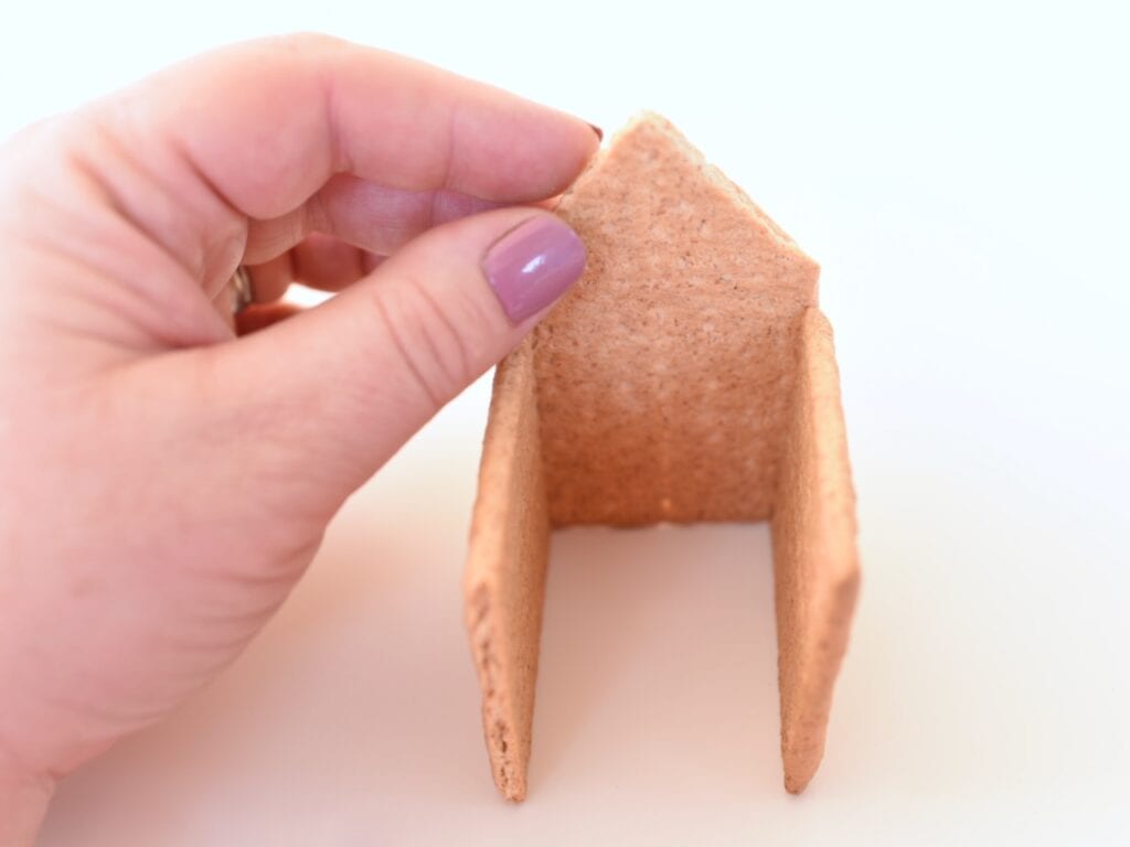 hand holding 3 sided mini house