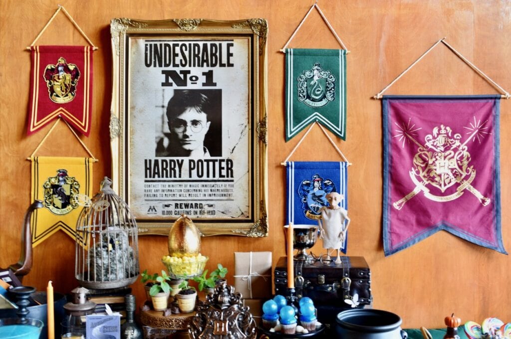 Harry Potter party decoration on wall