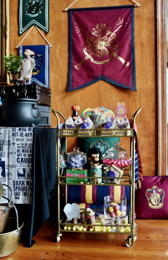 Gold cart with candy from Harry Potter