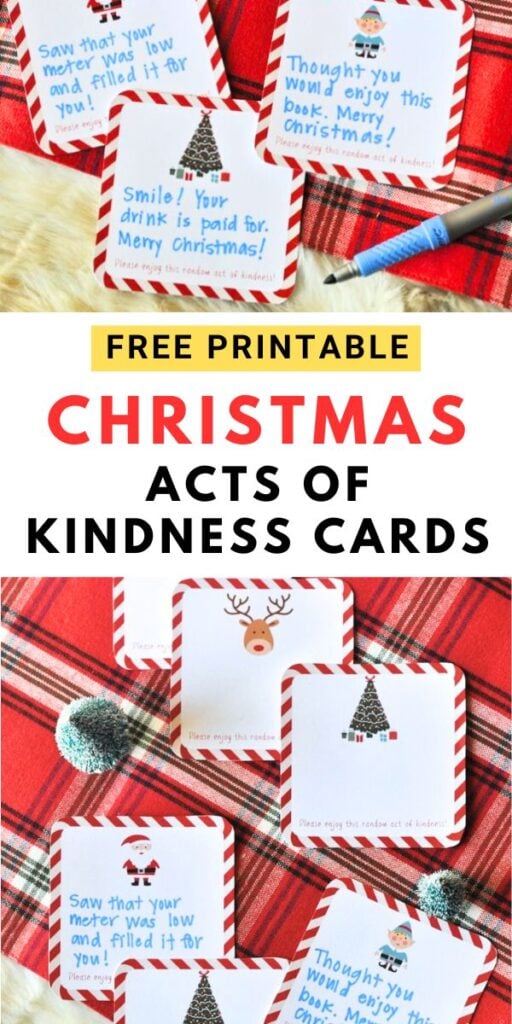 small Christmas cards with blue writing on them